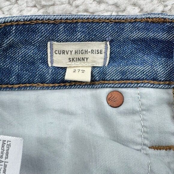 Madewell Curvy High Rise Skinny Jean Ainsworth Wash Raw Hem Edition 27 Tall - Picture 6 of 14